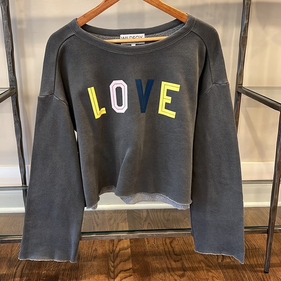 Wildfox Flora Love oversized grey sweatshirt - Picture 2 of 6